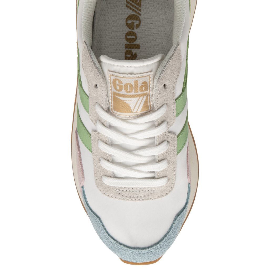 Gola Classics Indiana Sneakers Blancas Azules Verde Colombia | 620YKRHVZ