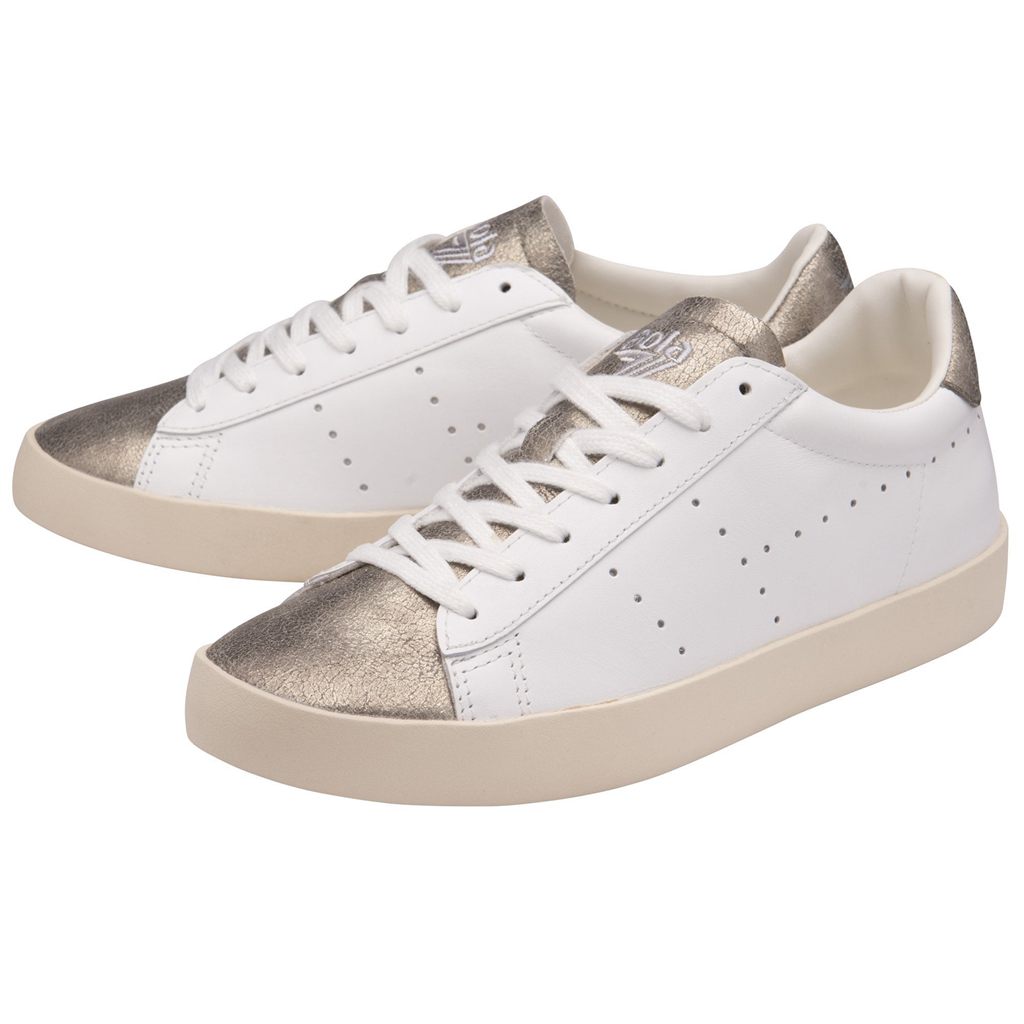 Gola Classics Nova Metallic Sneakers Blancas Doradas Colombia | 075XFIEUJ