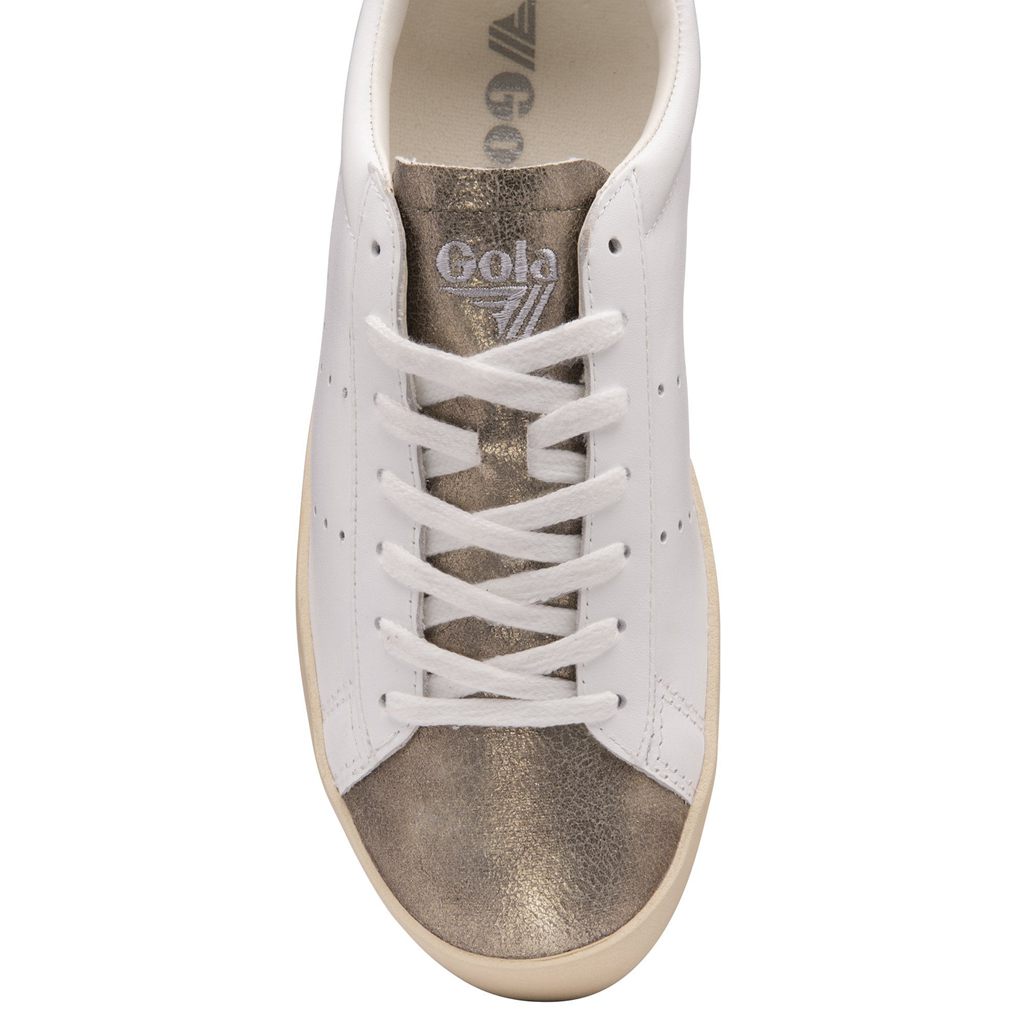 Gola Classics Nova Metallic Sneakers Blancas Doradas Colombia | 075XFIEUJ