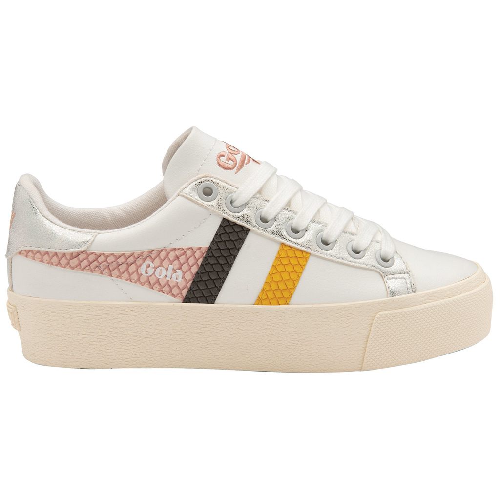 Gola Classics Orchid Platform Trident Snake Sneakers Blancas Rosas Colombia | 352VQKHEJ