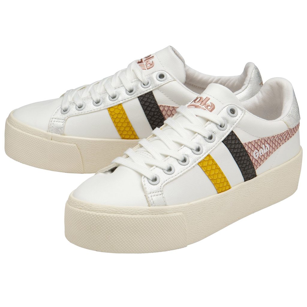 Gola Classics Orchid Platform Trident Snake Sneakers Blancas Rosas Colombia | 352VQKHEJ