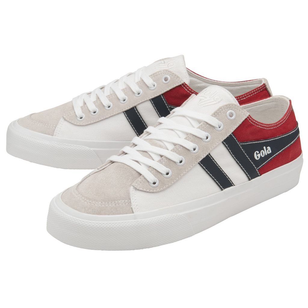 Gola Classics Quota II RWB Plimsoll Sneakers Blancas Rojas Azul Marino Colombia | 234KZMIOJ