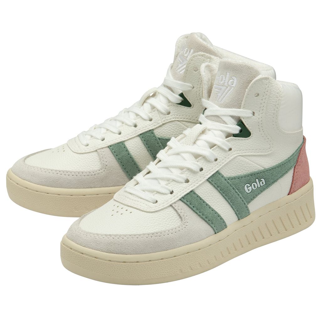 Gola Classics Slam Trident Sneakers Blancas Verde Coral Rosas Colombia | 572KEBQRP