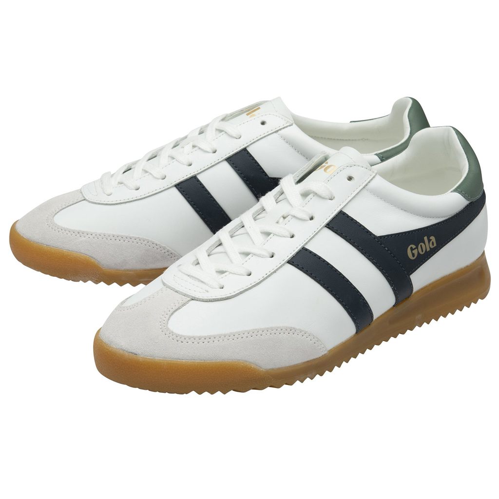 Gola Classics Torpedo Leather Sneakers Blancas Azul Marino Colombia | 086MJBXTN