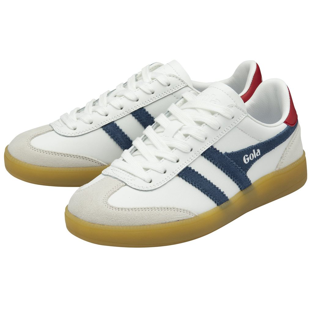 Gola Classics Viper Leather Sneakers Blancas Rojas Oscuro Colombia | 468UVFSYK