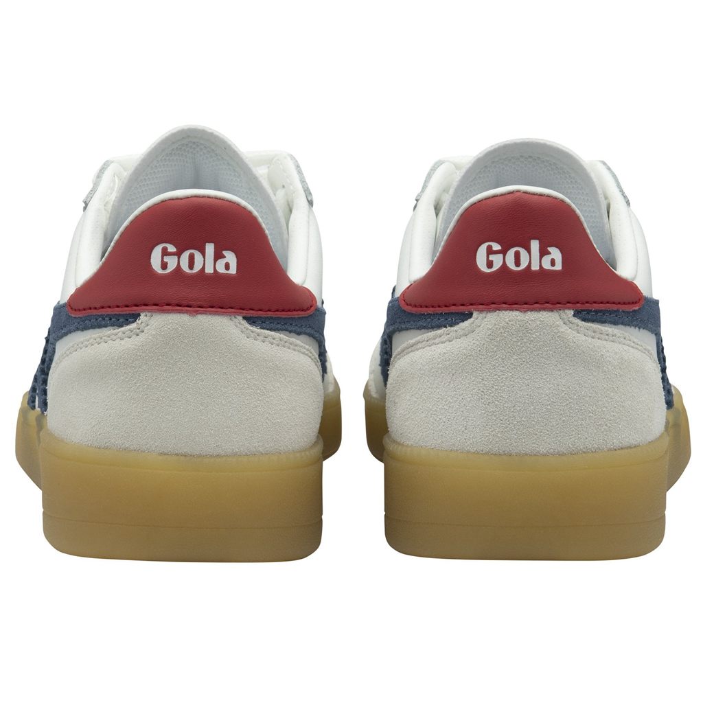 Gola Classics Viper Leather Sneakers Blancas Rojas Oscuro Colombia | 468UVFSYK