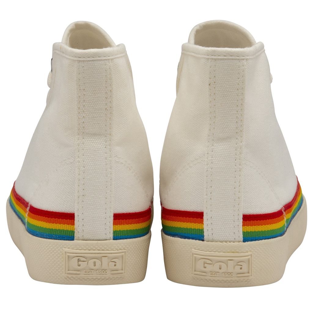 Gola Vegan Classics Coaster High Rainbow Drop Shoes Blancas Colombia | 362ASPVWM