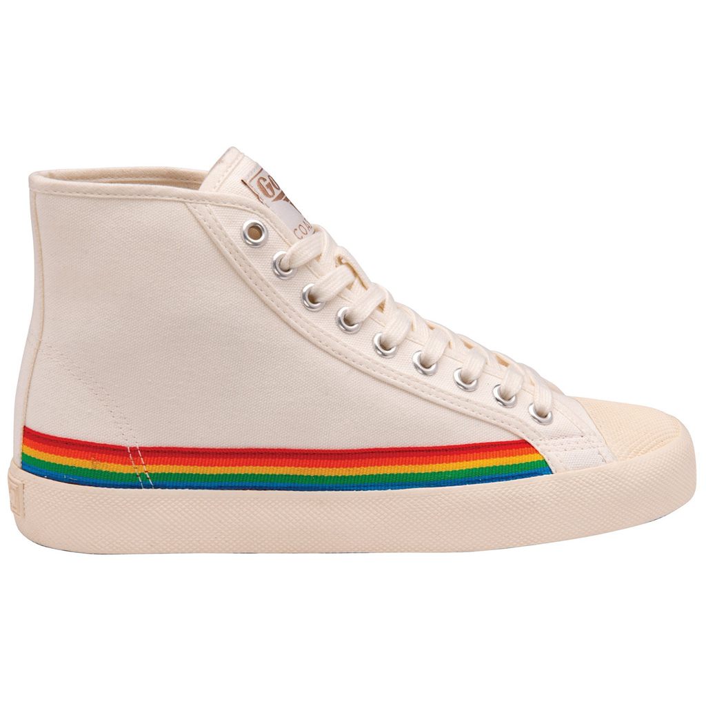 Gola Vegan Classics Coaster High Rainbow Drop Shoes Blancas Colombia | 362ASPVWM