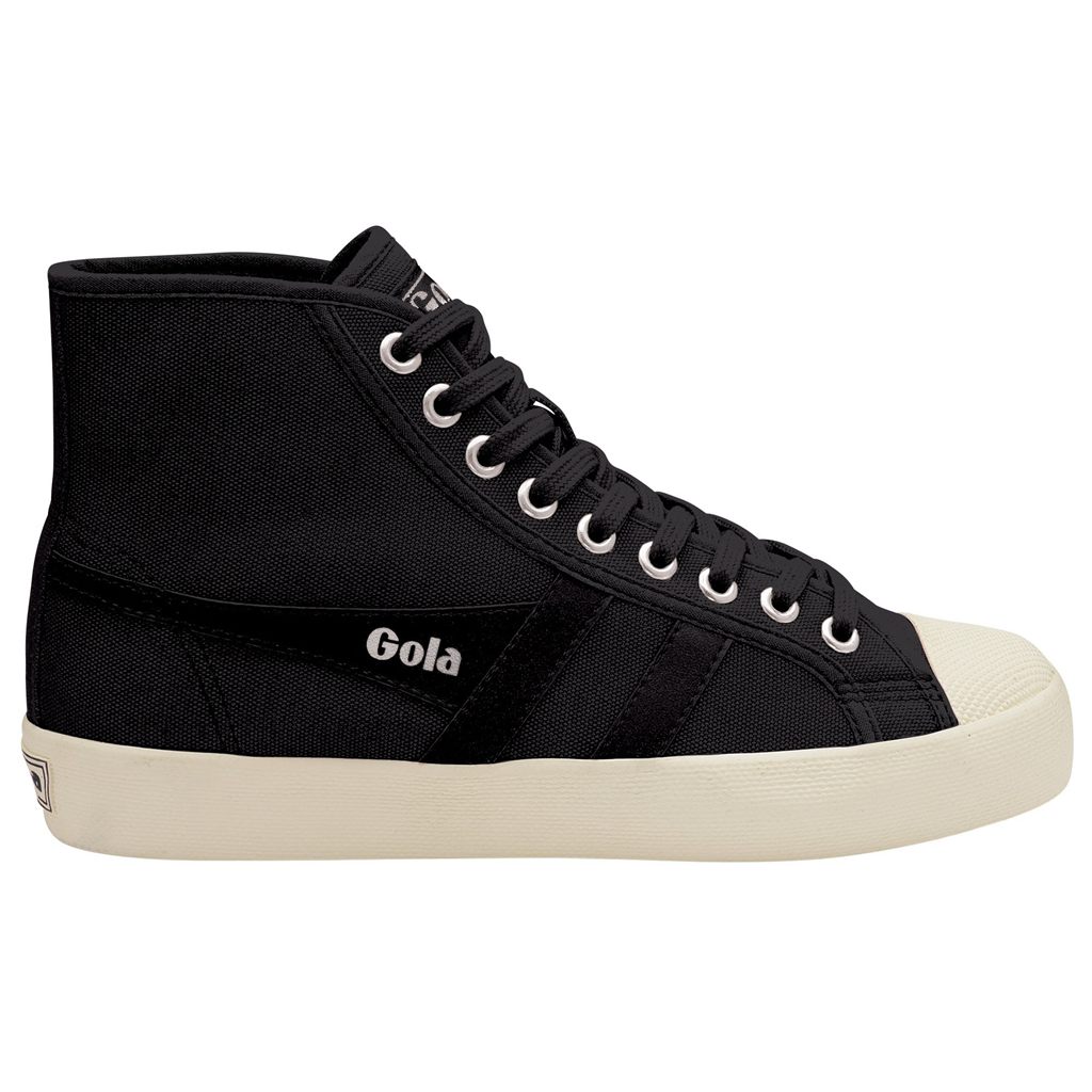 Gola Vegan Classics Coaster High Sneakers Negras Blancas Colombia | 260XAIMZU