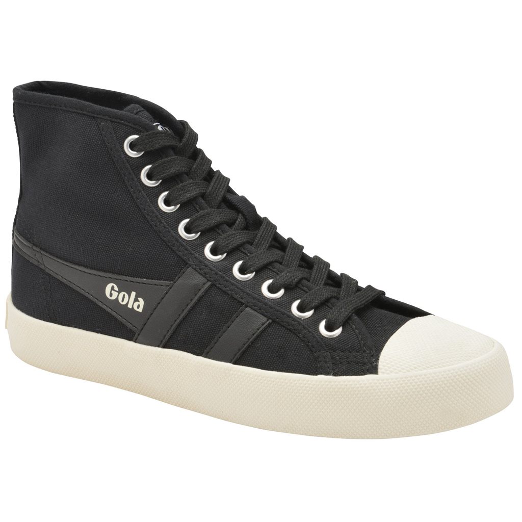 Gola Vegan Classics Coaster High Sneakers Negras Blancas Colombia | 260XAIMZU