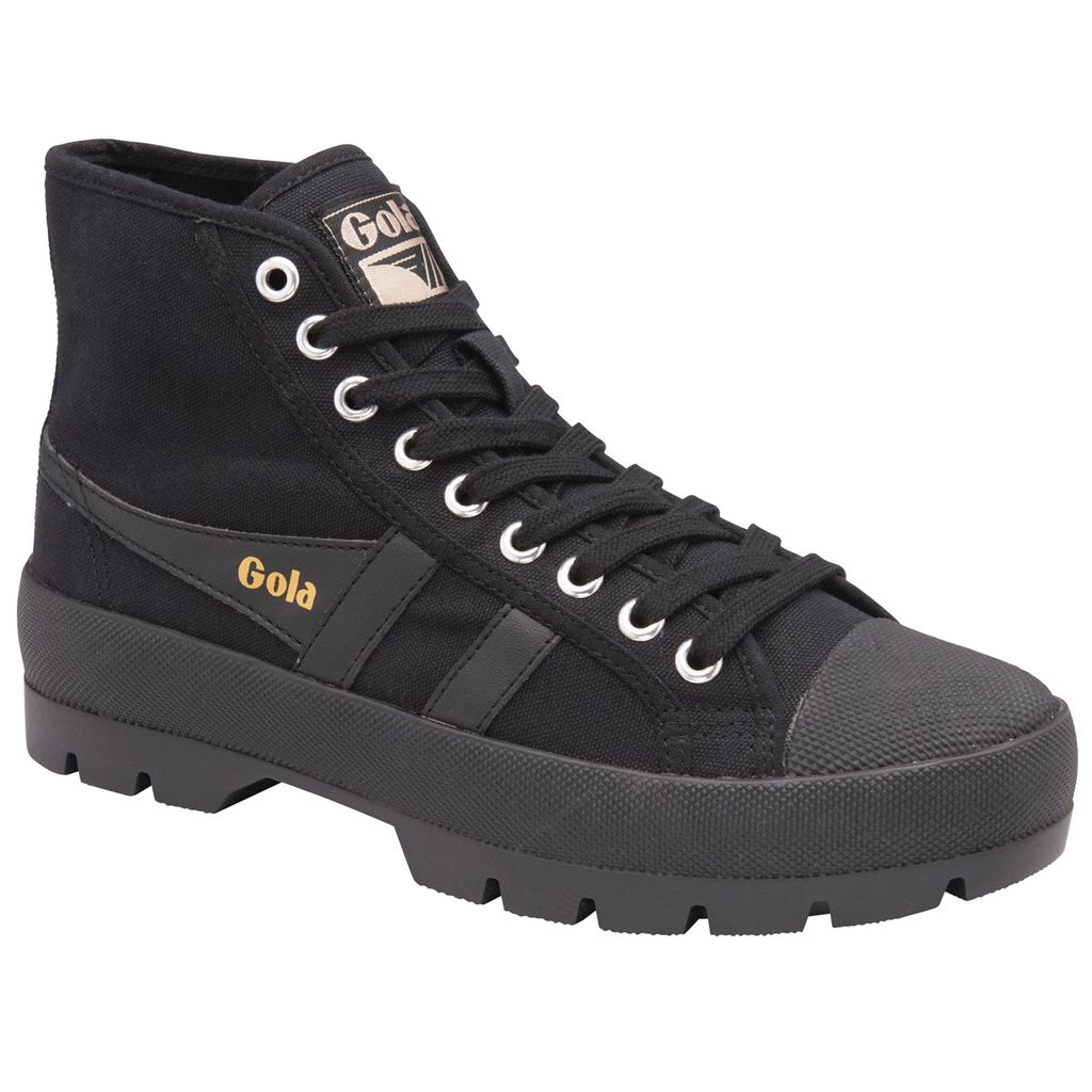 Gola Vegan Classics Coaster Peak High Sneakers Negras Negras Negras Colombia | 019VUWGHY