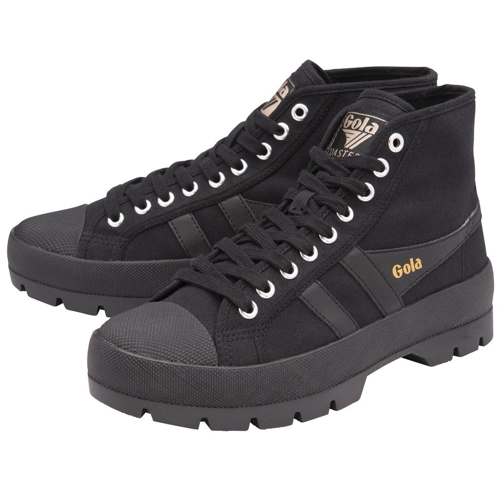 Gola Vegan Classics Coaster Peak High Sneakers Negras Negras Negras Colombia | 019VUWGHY