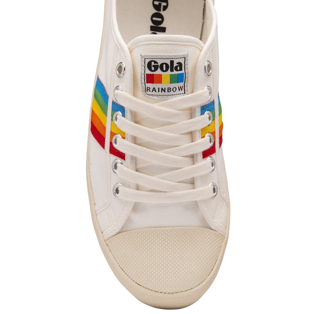 Gola Vegan Classics Coaster Peak Rainbow Shoes Blancas Colombia | 657IMSZGK