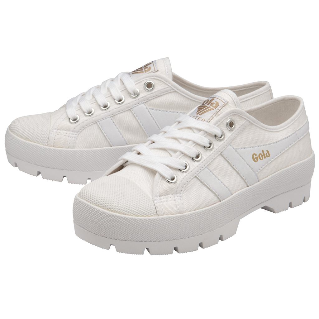 Gola Vegan Classics Coaster Peak Sneakers Blancas Blancas Colombia | 210HPNLES