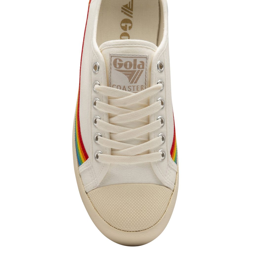 Gola Vegan Classics Coaster Rainbow Drop Shoes Blancas Colombia | 861OUBTSF
