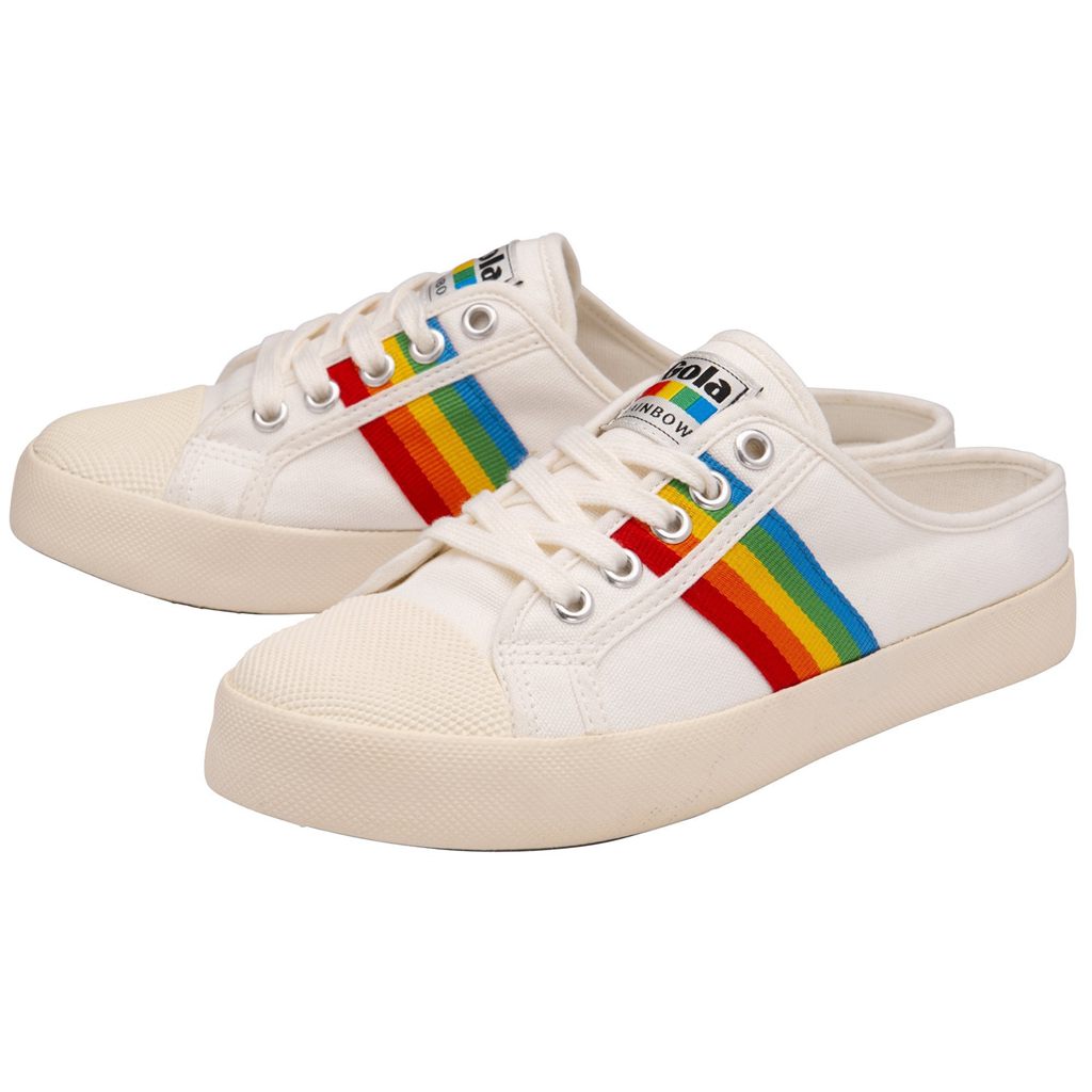 Gola Vegan Classics Coaster Rainbow Mule Plimsolls Shoes Blancas Colombia | 026FXLUOZ
