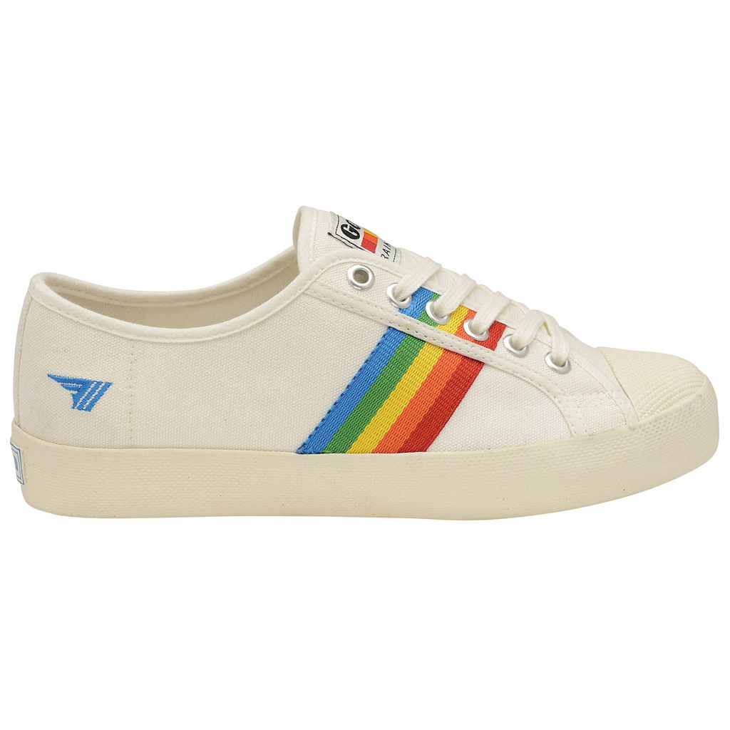 Gola Vegan Classics Coaster Rainbow Shoes Blancas Colombia | 026MGUDSO