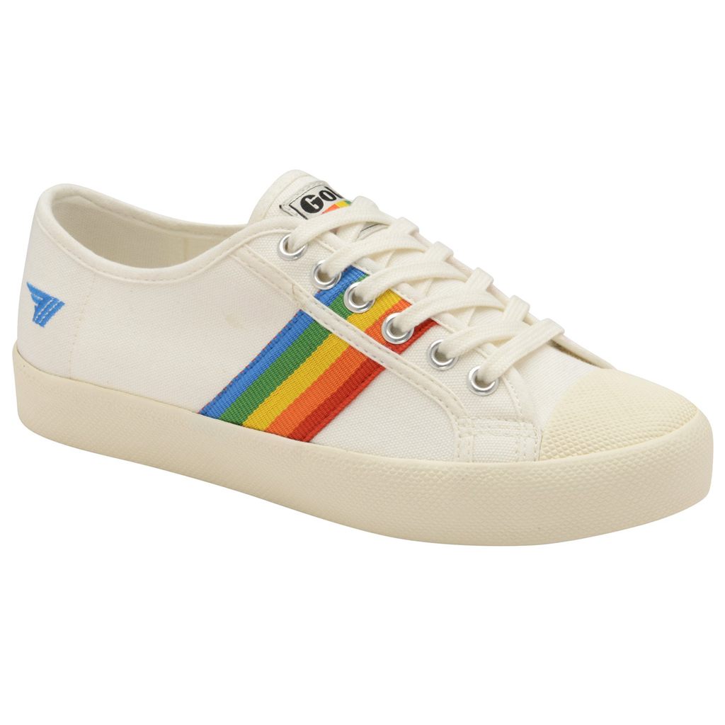 Gola Vegan Classics Coaster Rainbow Shoes Blancas Colombia | 026MGUDSO