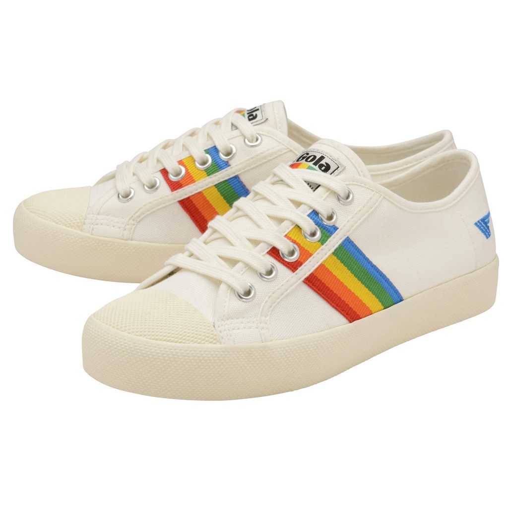 Gola Vegan Classics Coaster Rainbow Shoes Blancas Colombia | 026MGUDSO