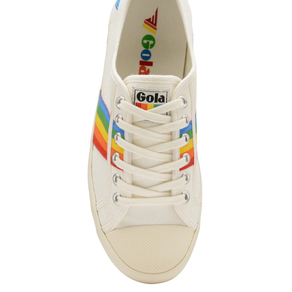 Gola Vegan Classics Coaster Rainbow Shoes Blancas Colombia | 026MGUDSO