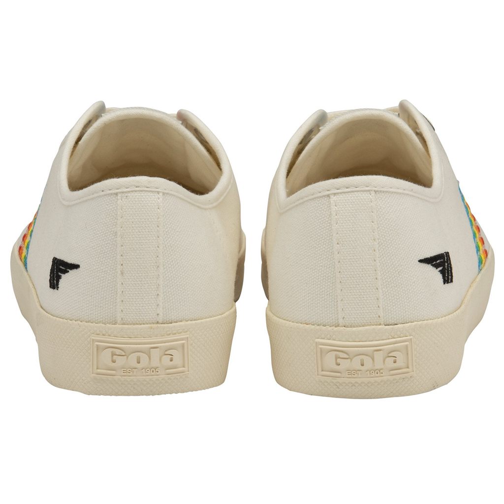 Gola Vegan Classics Coaster Rainbow Stitch Shoes Blancas Colombia | 120DZTLUH