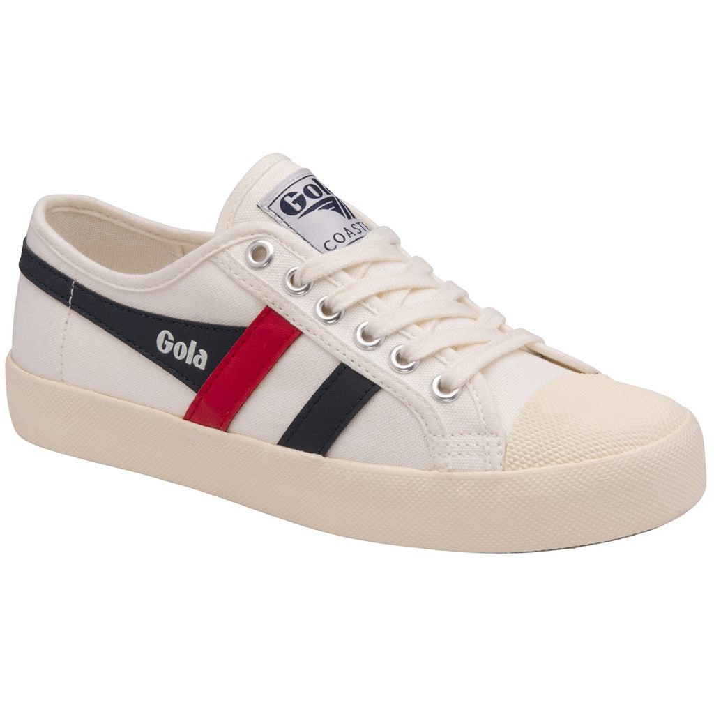 Gola Vegan Classics Coaster Shoes Blancas Azul Marino Rojas Colombia | 309IOPBFZ