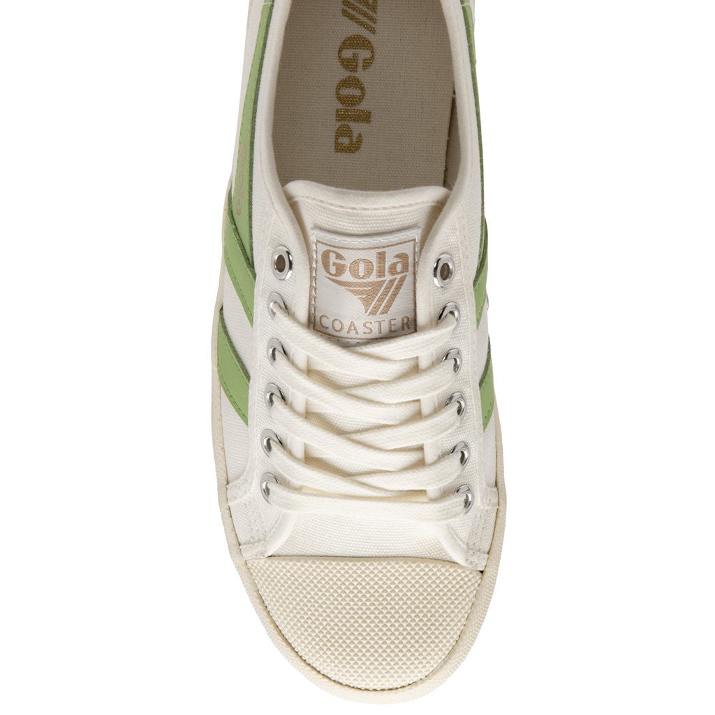 Gola Vegan Classics Coaster Shoes Blancas Verde Colombia | 539ATGPNJ