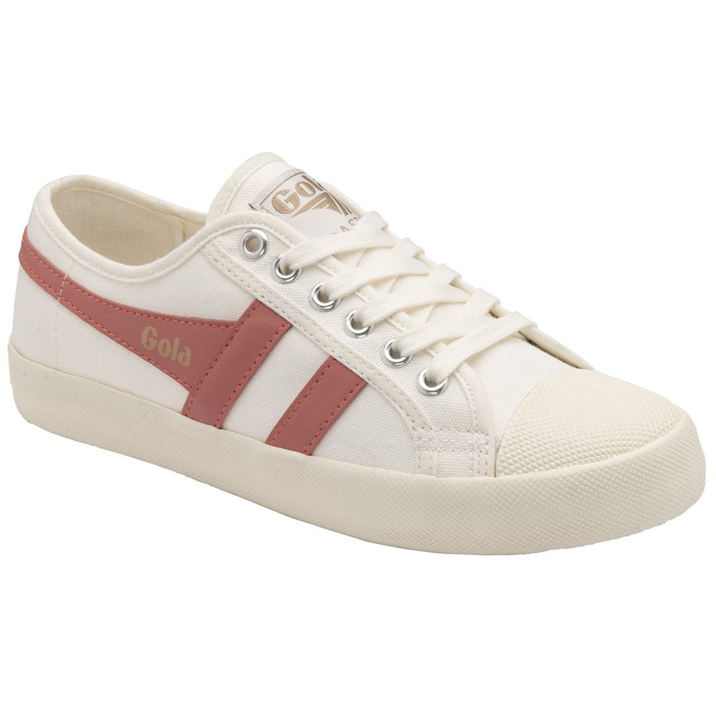 Gola Vegan Classics Coaster Shoes Blancas Coral Rosas Colombia | 934GFAEMJ