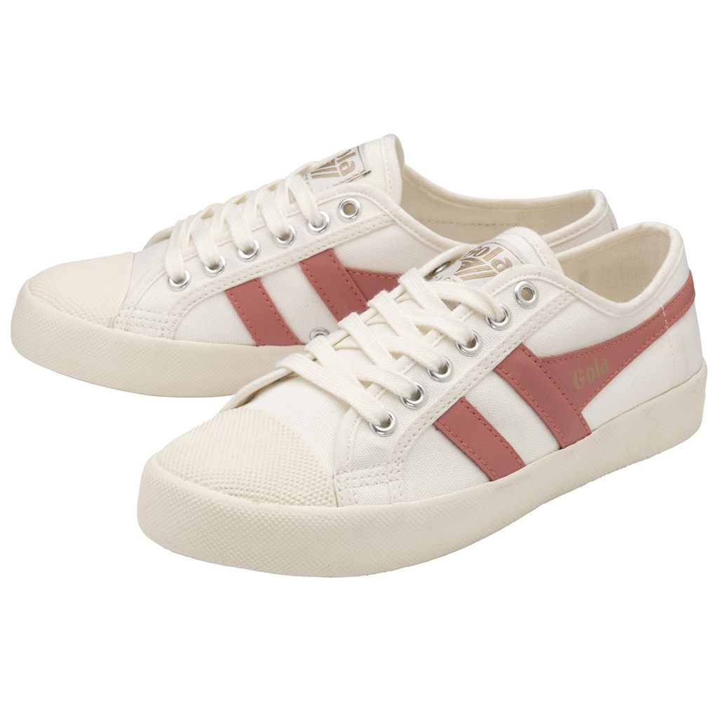 Gola Vegan Classics Coaster Shoes Blancas Coral Rosas Colombia | 934GFAEMJ