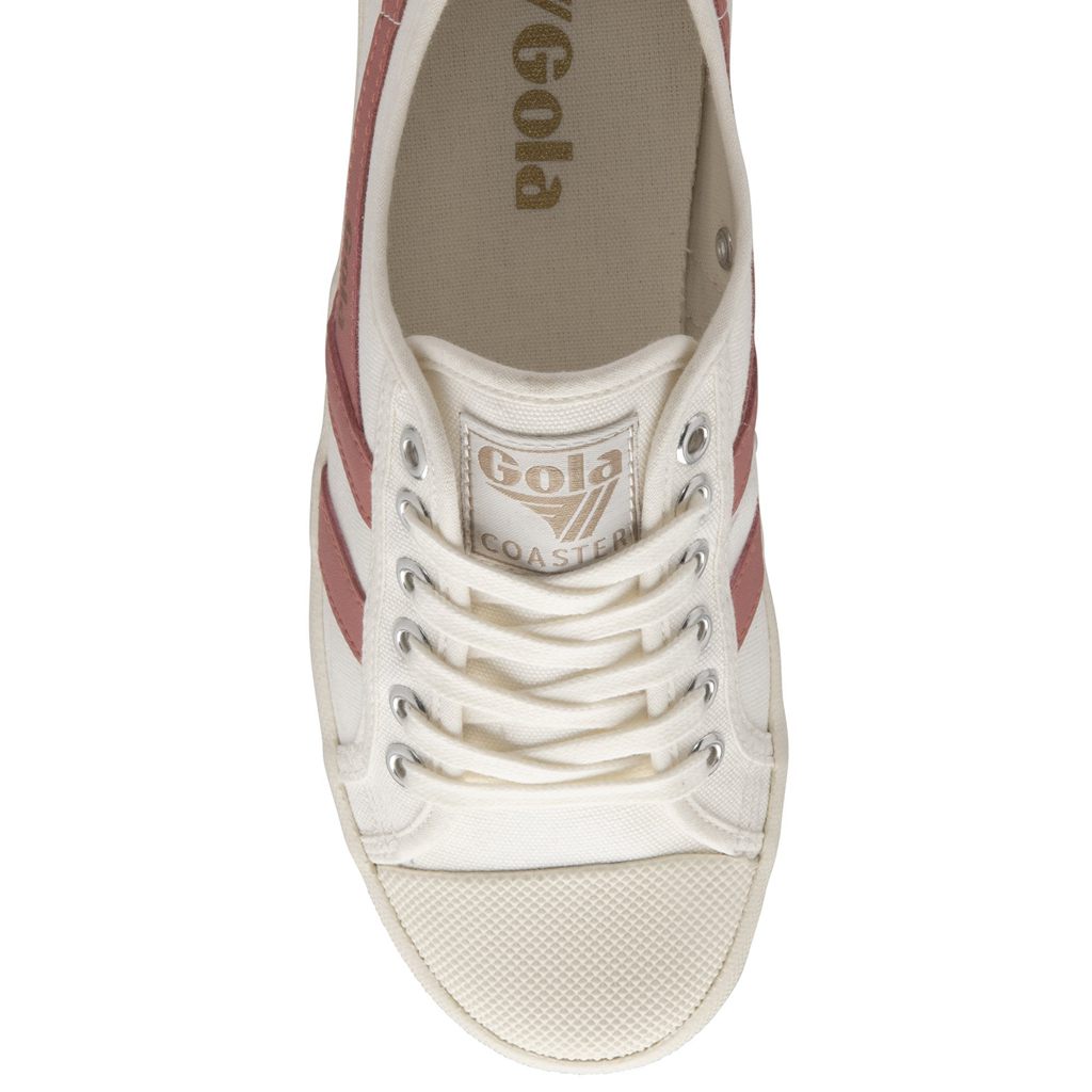 Gola Vegan Classics Coaster Shoes Blancas Coral Rosas Colombia | 934GFAEMJ