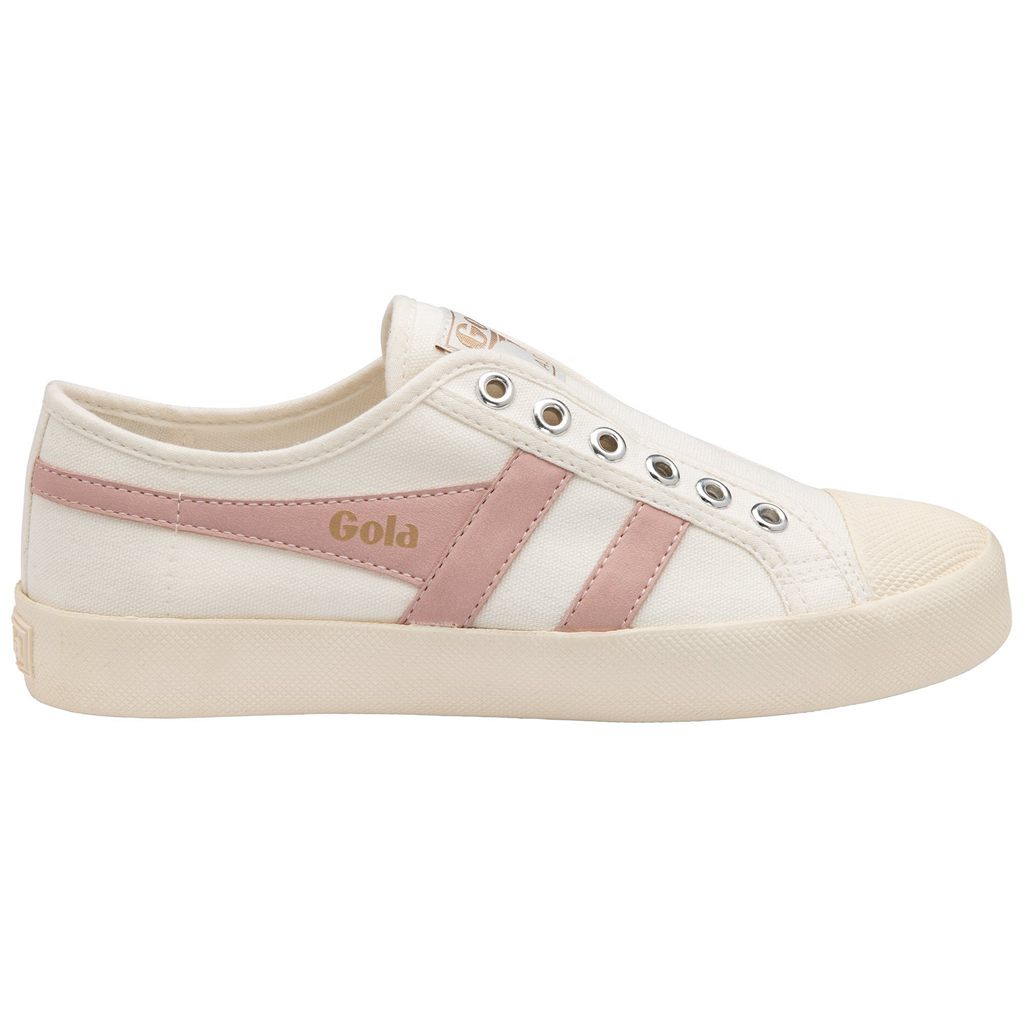 Gola Vegan Classics Coaster Slip Shoes Blancas Rosas Colombia | 186KXYQRD