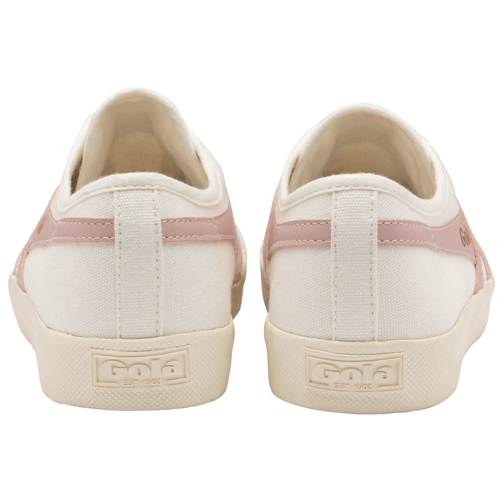 Gola Vegan Classics Coaster Slip Shoes Blancas Rosas Colombia | 186KXYQRD