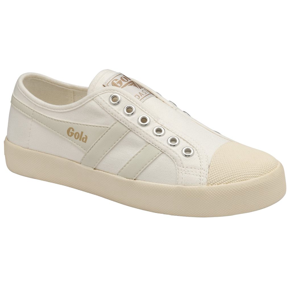 Gola Vegan Classics Coaster Slip Shoes Blancas Blancas Colombia | 078TYNGRM