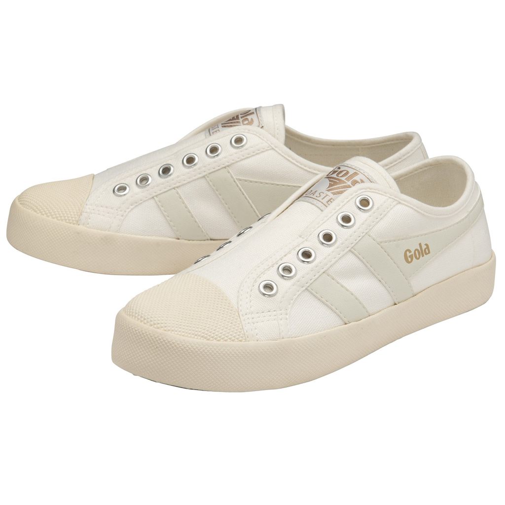 Gola Vegan Classics Coaster Slip Shoes Blancas Blancas Colombia | 078TYNGRM