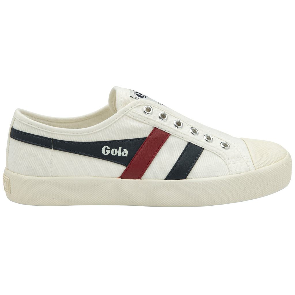Gola Vegan Classics Coaster Slip Shoes Blancas Azul Marino Rojas Colombia | 428OTFYLH