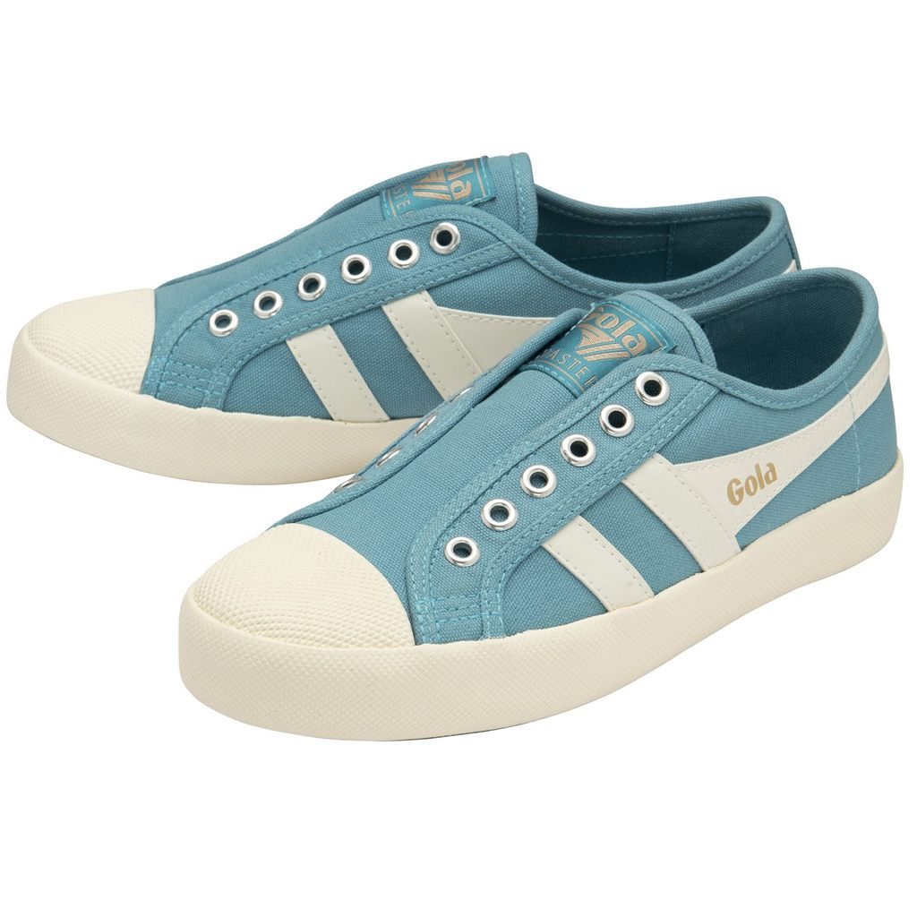 Gola Vegan Classics Coaster Slip Shoes Blancas Colombia | 073BYPIRD