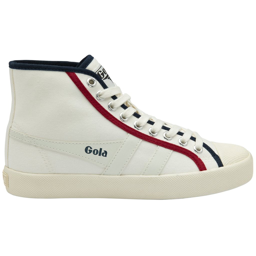 Gola Vegan Classics Coaster Smash High Shoes Blancas Azul Marino Rojas Oscuro Colombia | 841WMPJSI