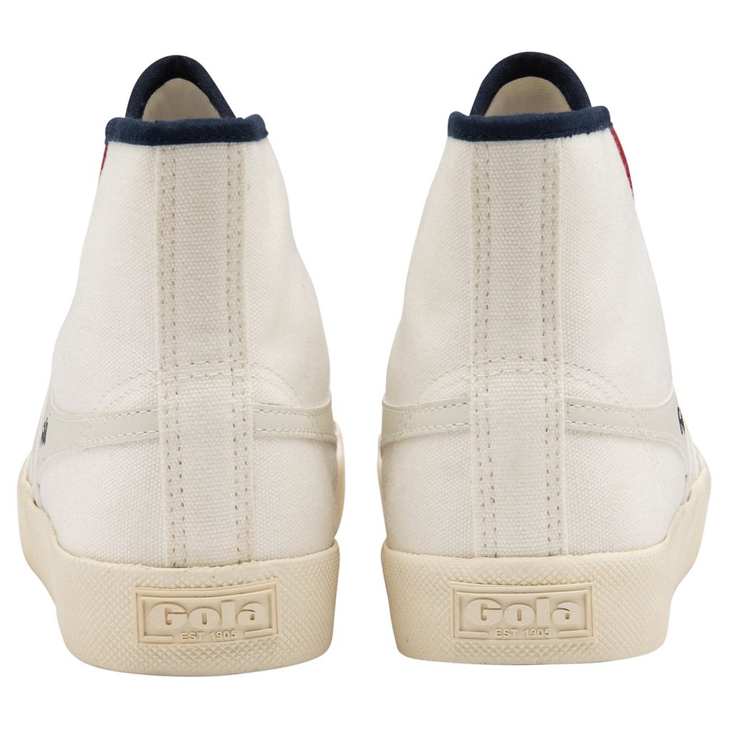 Gola Vegan Classics Coaster Smash High Shoes Blancas Azul Marino Rojas Oscuro Colombia | 841WMPJSI