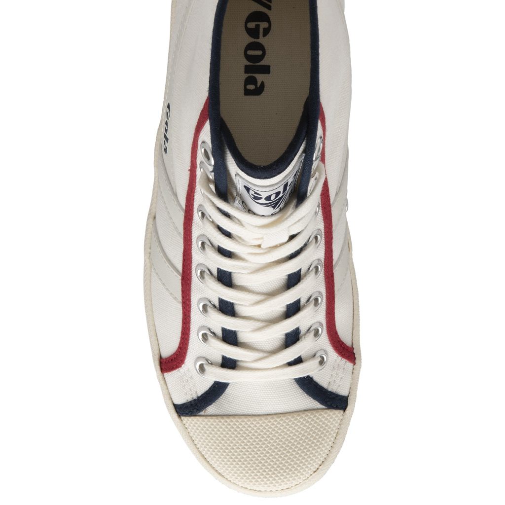 Gola Vegan Classics Coaster Smash High Shoes Blancas Azul Marino Rojas Oscuro Colombia | 841WMPJSI