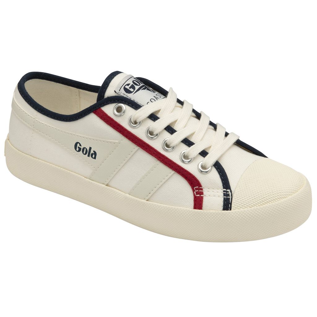 Gola Vegan Classics Coaster Smash Shoes Blancas Azul Marino Rojas Oscuro Colombia | 027DFBOYJ
