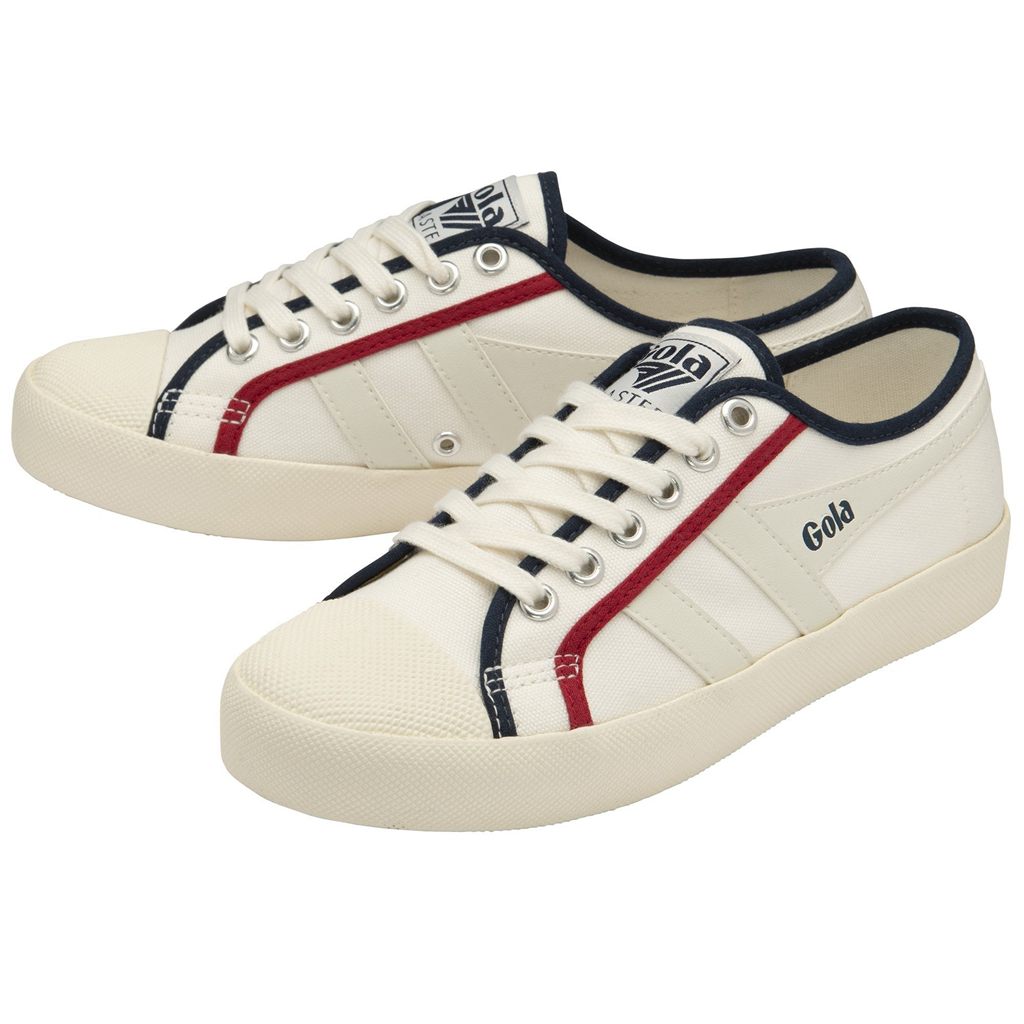 Gola Vegan Classics Coaster Smash Shoes Blancas Azul Marino Rojas Oscuro Colombia | 027DFBOYJ