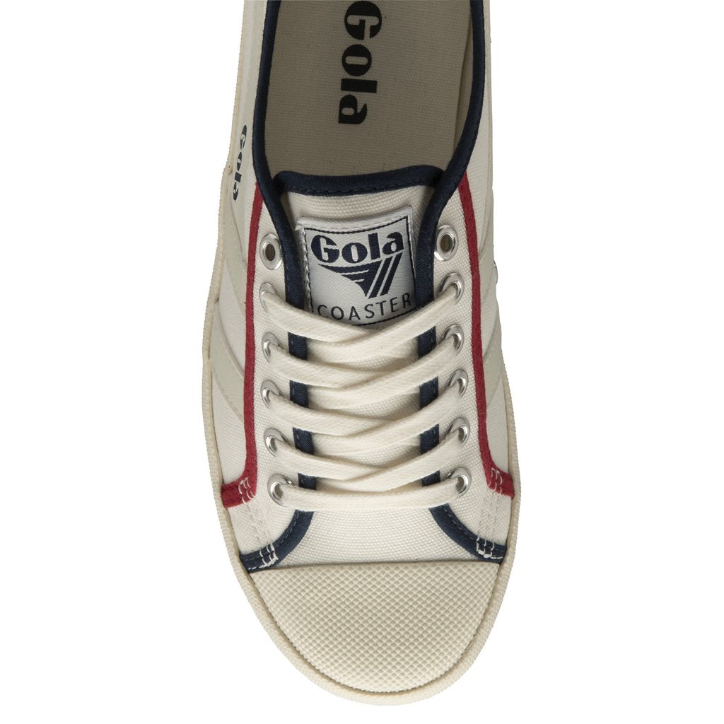Gola Vegan Classics Coaster Smash Shoes Blancas Azul Marino Rojas Oscuro Colombia | 027DFBOYJ