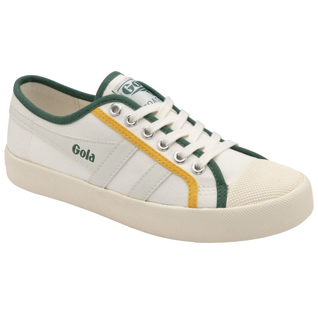 Gola Vegan Classics Coaster Smash Shoes Blancas Verde Oscuro Colombia | 941JMELHG