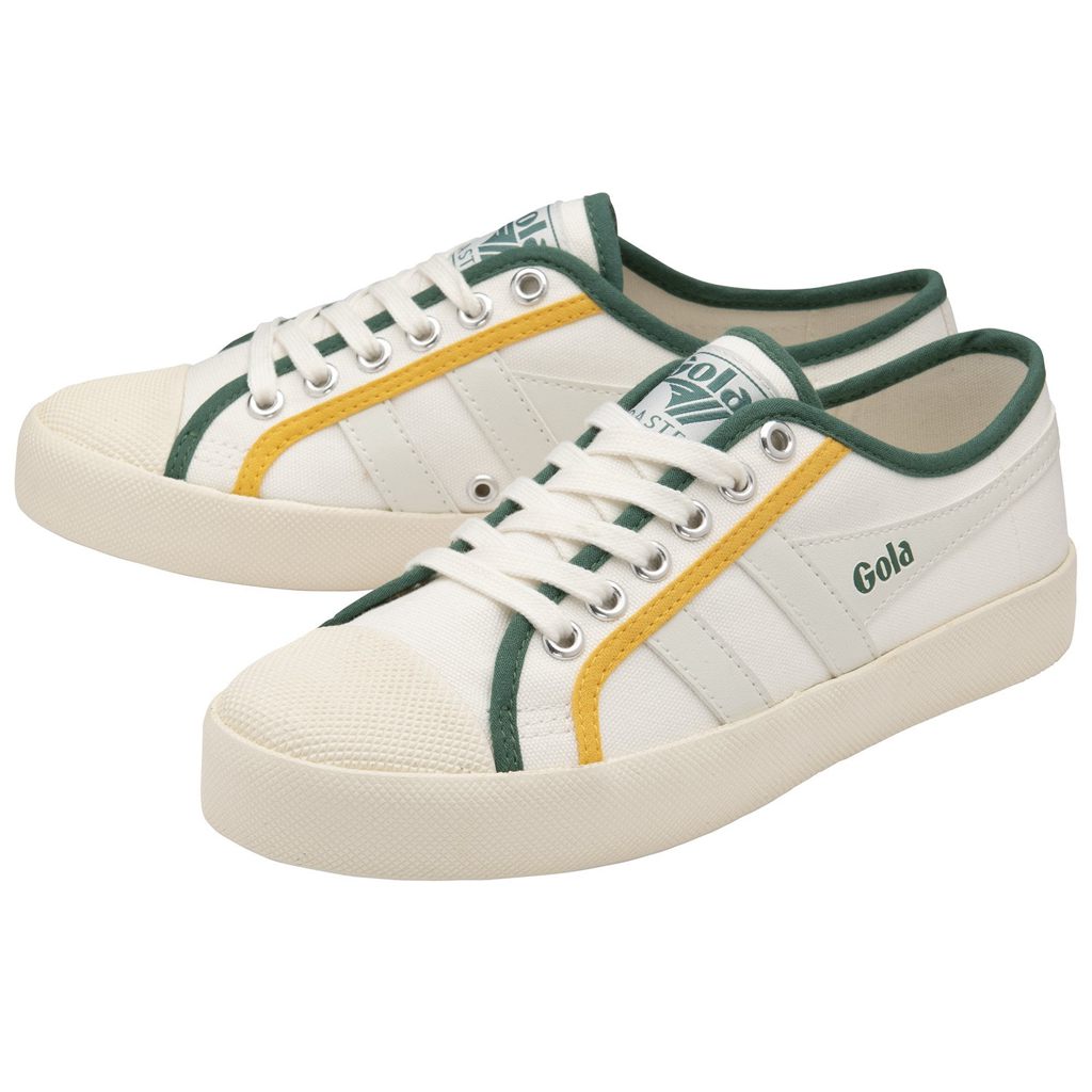 Gola Vegan Classics Coaster Smash Shoes Blancas Verde Oscuro Colombia | 941JMELHG