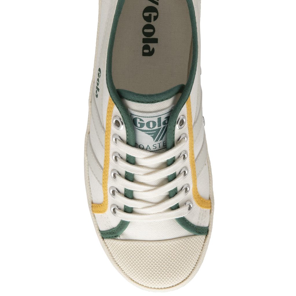 Gola Vegan Classics Coaster Smash Shoes Blancas Verde Oscuro Colombia | 941JMELHG