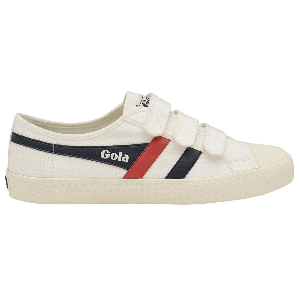 Gola Vegan Classics Coaster Strap Sneakers Blancas Azul Marino Rojas Colombia | 402NRPAXQ