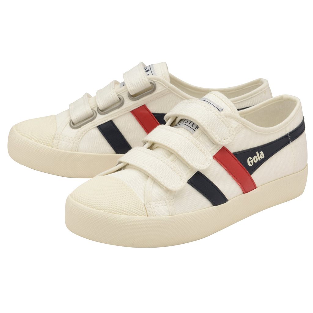Gola Vegan Classics Coaster Strap Sneakers Blancas Azul Marino Rojas Colombia | 402NRPAXQ