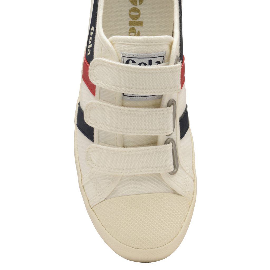 Gola Vegan Classics Coaster Strap Sneakers Blancas Azul Marino Rojas Colombia | 402NRPAXQ