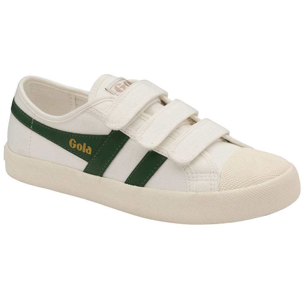 Gola Vegan Classics Coaster Strap Sneakers Blancas Verde Oscuro Colombia | 920DANFKM