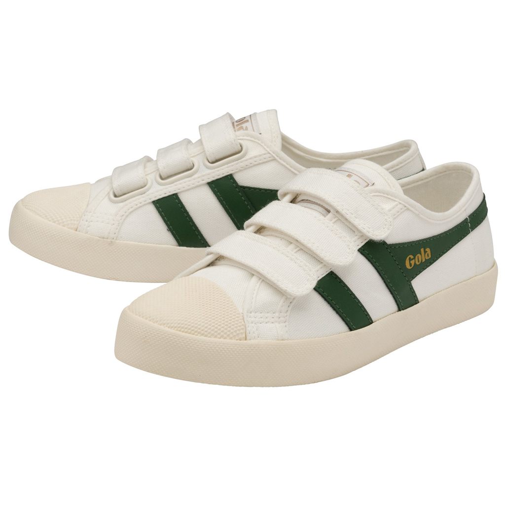 Gola Vegan Classics Coaster Strap Sneakers Blancas Verde Oscuro Colombia | 920DANFKM